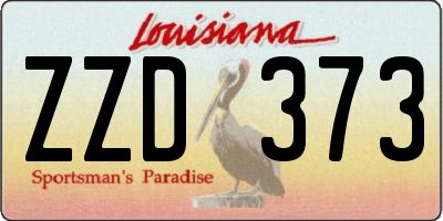 LA license plate ZZD373