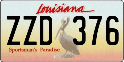 LA license plate ZZD376