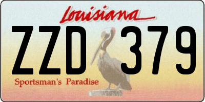 LA license plate ZZD379