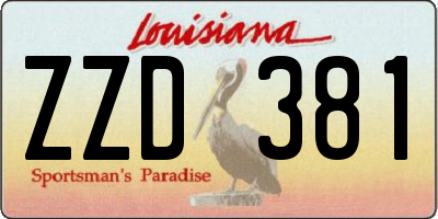 LA license plate ZZD381