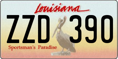 LA license plate ZZD390