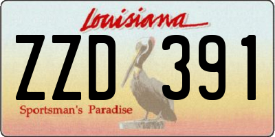 LA license plate ZZD391