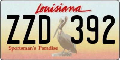 LA license plate ZZD392