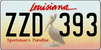 LA license plate ZZD393