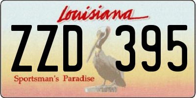 LA license plate ZZD395