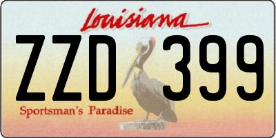 LA license plate ZZD399