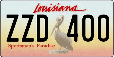 LA license plate ZZD400