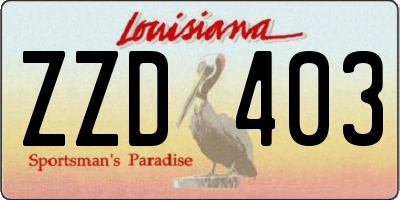 LA license plate ZZD403