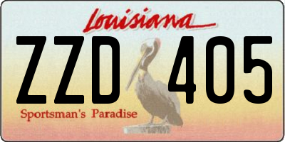 LA license plate ZZD405