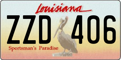 LA license plate ZZD406