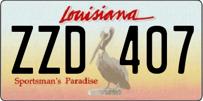 LA license plate ZZD407