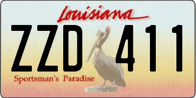 LA license plate ZZD411