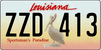 LA license plate ZZD413