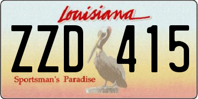 LA license plate ZZD415