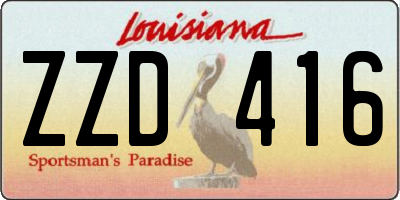 LA license plate ZZD416