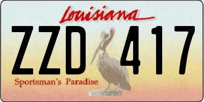 LA license plate ZZD417