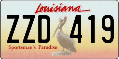 LA license plate ZZD419