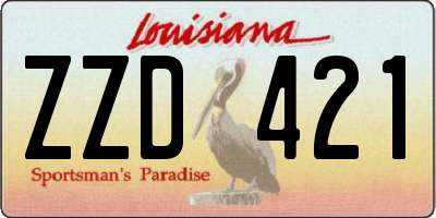 LA license plate ZZD421
