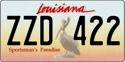 LA license plate ZZD422