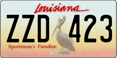 LA license plate ZZD423