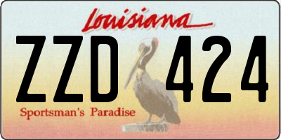 LA license plate ZZD424