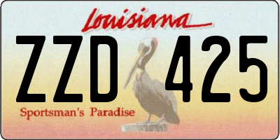 LA license plate ZZD425