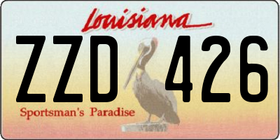 LA license plate ZZD426