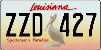 LA license plate ZZD427