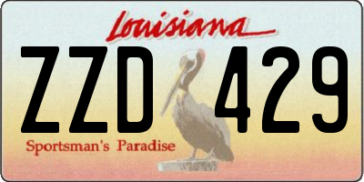 LA license plate ZZD429