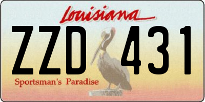 LA license plate ZZD431