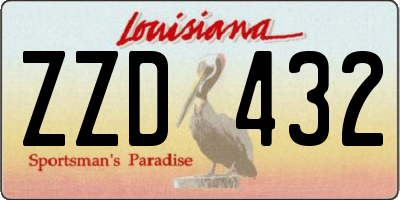 LA license plate ZZD432