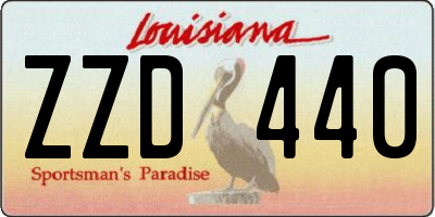 LA license plate ZZD440