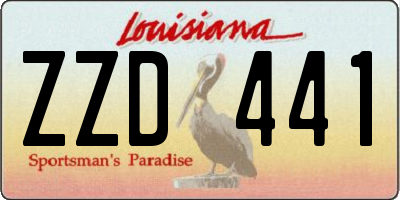 LA license plate ZZD441