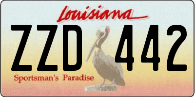 LA license plate ZZD442