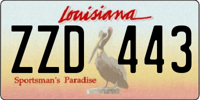 LA license plate ZZD443