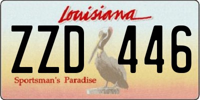 LA license plate ZZD446