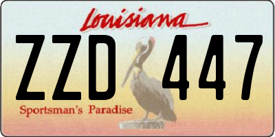 LA license plate ZZD447