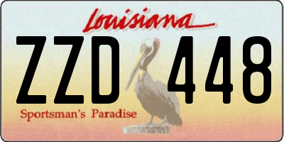 LA license plate ZZD448