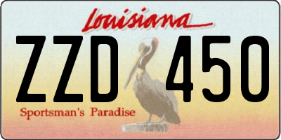 LA license plate ZZD450