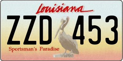 LA license plate ZZD453