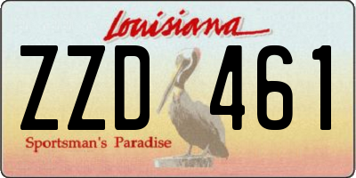 LA license plate ZZD461