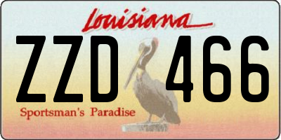 LA license plate ZZD466