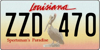 LA license plate ZZD470