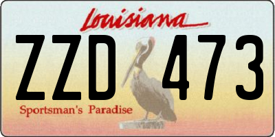 LA license plate ZZD473