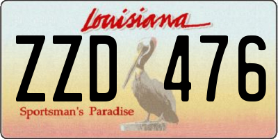 LA license plate ZZD476