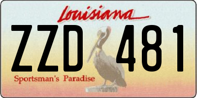 LA license plate ZZD481