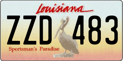 LA license plate ZZD483