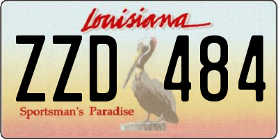 LA license plate ZZD484
