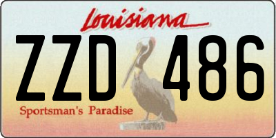 LA license plate ZZD486
