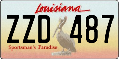 LA license plate ZZD487